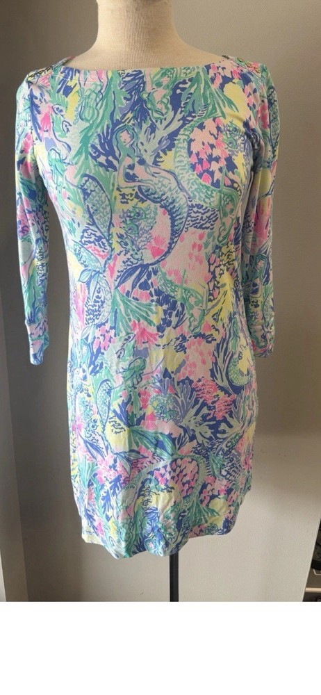 Lilly Pulitzer UPF+ 50 Sophie Dress Women's Mini S Multi Mermaids Cove Small