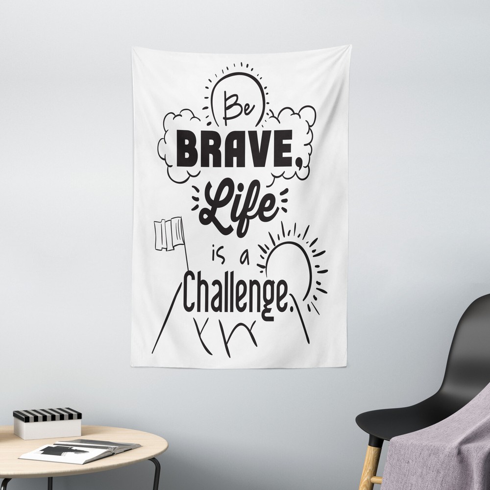 Quotes Tapestry Be Brave Themed Slogan Print Wall Hanging Decor