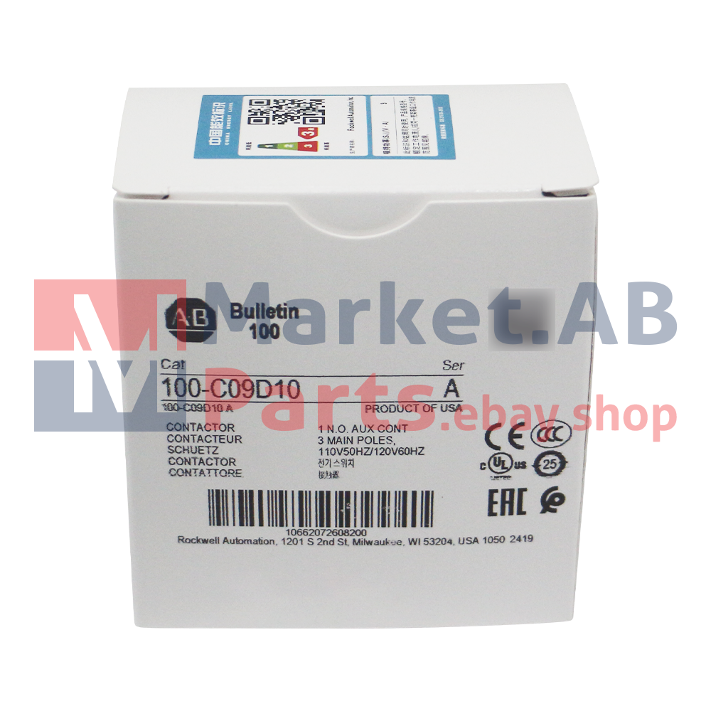 New Allen-Bradley 100-C09D10 100-C IEC 9 A Contactor Screw Terminals Line Side