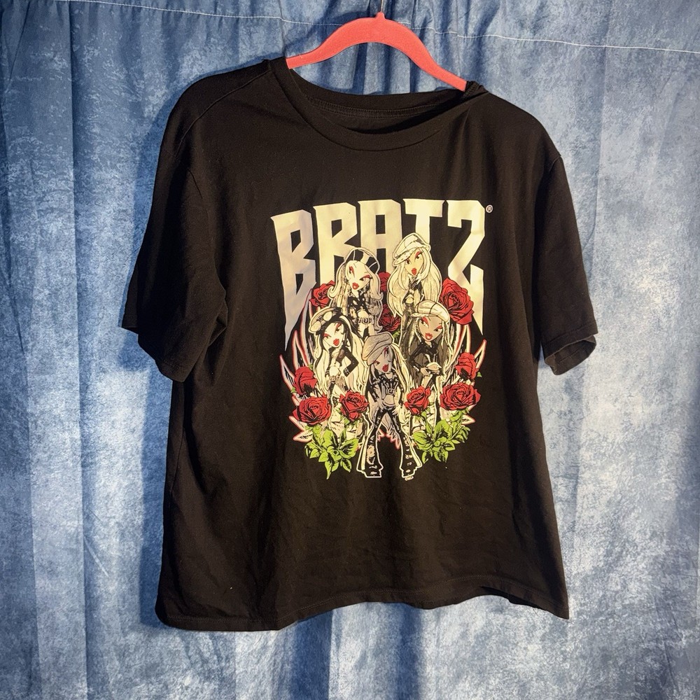 Bratz Black Graphic Print Men's Short Sleeve Crew Neck T-Shirt XXL