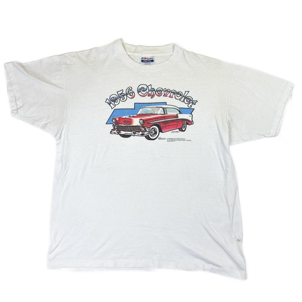 Vintage 90s Chevy T-Shirt Size XL, 1956 Bel Air Chevrolet Classic Rare