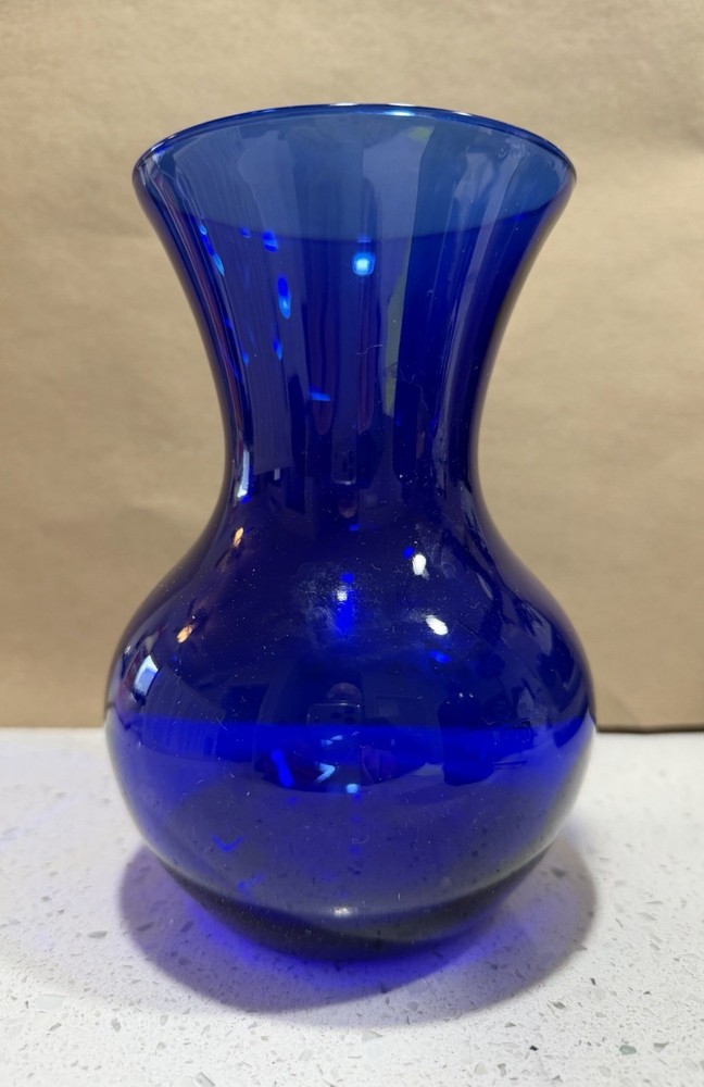 3 Available Vtg Libbey USA Cobalt Blue Glass Vase 7