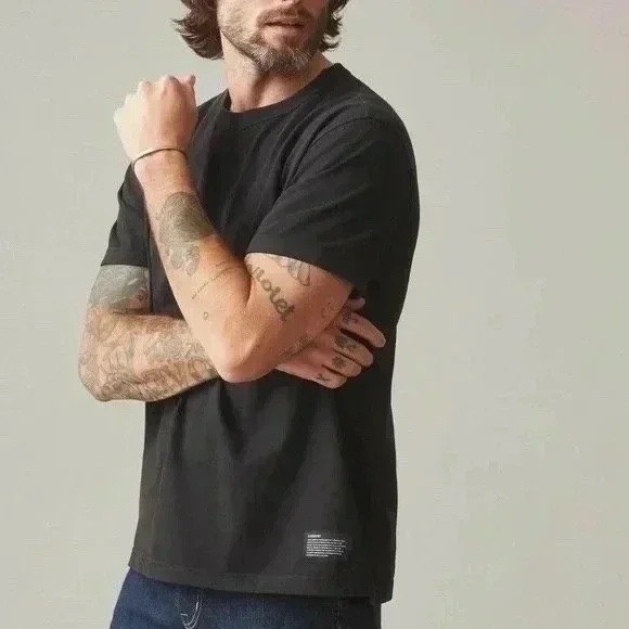 American Giant Everest T Shirt Brown Crew Neck Short Sleeve Made in USA Mens L