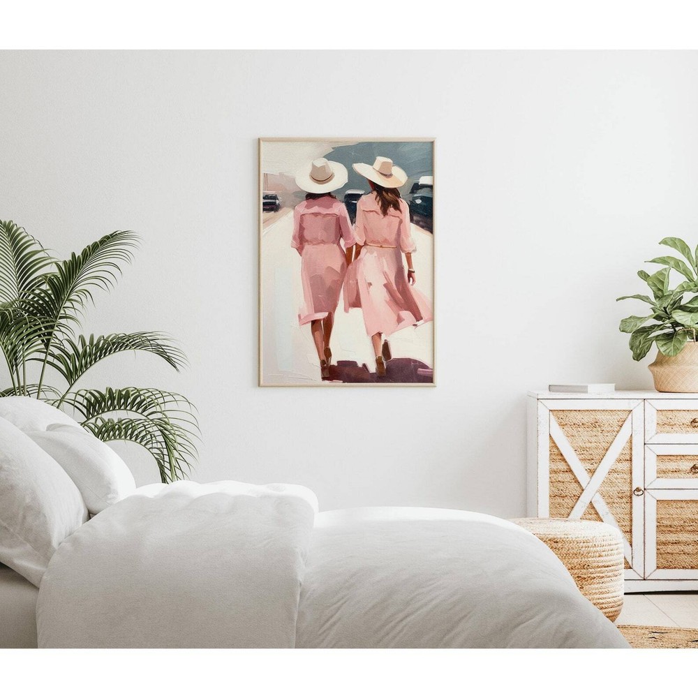 Preppy Cowgirl Wall Art Southern Girl Wall Decor Vintage Oil Painting Coastal