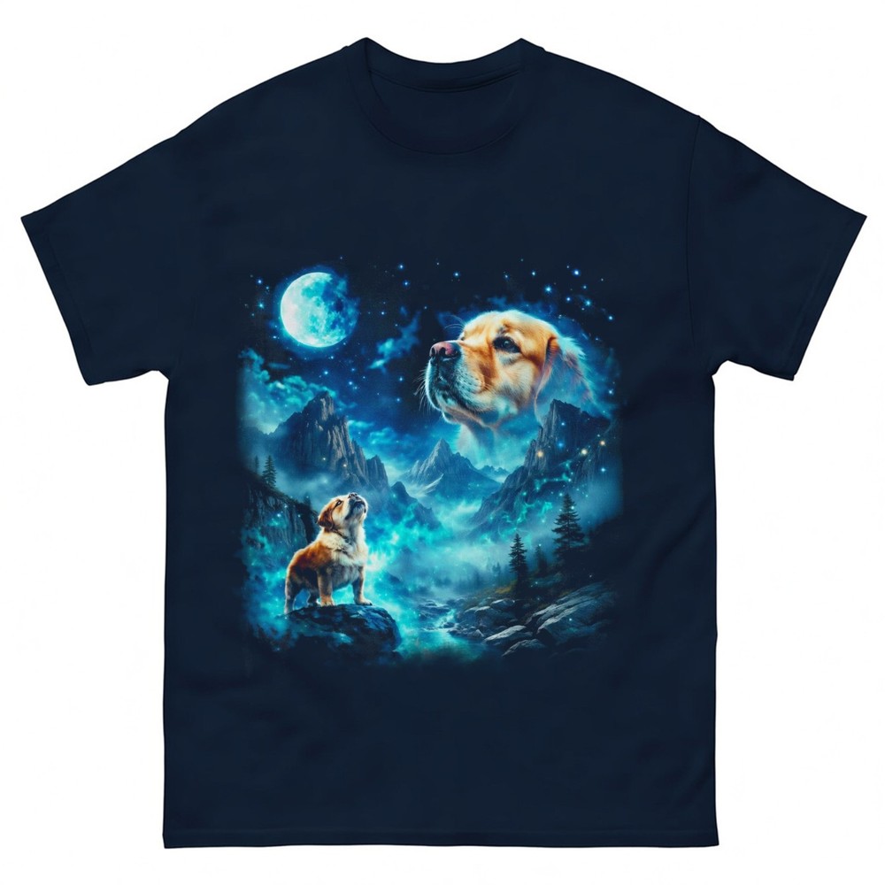 Bulldog-Howling-to-The-Moon-Vintage-90s-Funny-Dog-Graphic-T-Shirt