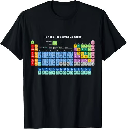 Chemical Periodic Table Of Elements Novelty Graphic Designs T-Shirt
