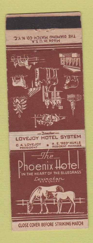 Matchbook Cover - Phoenix Hotel Lexington KY