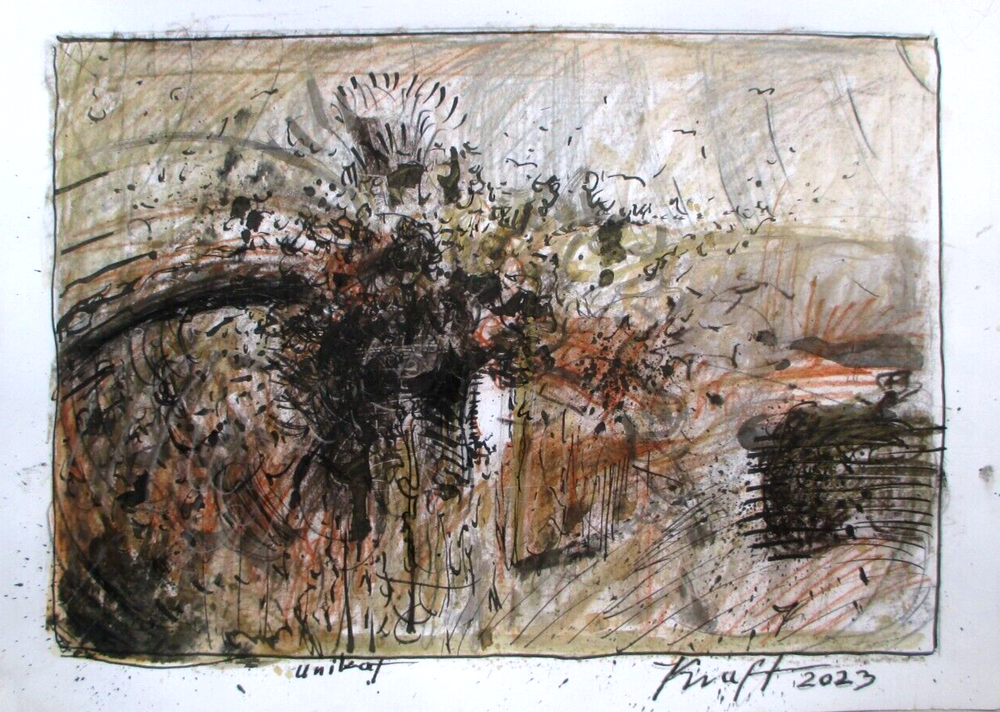 Abstract Art Original Drawing Moving Objects Modern Expression-image