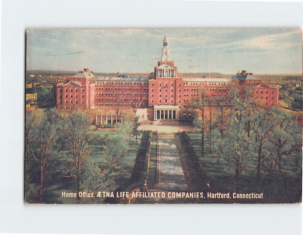 Postcard Home Office Aetna Life Affiliated Companies Hartford Connecticut USA