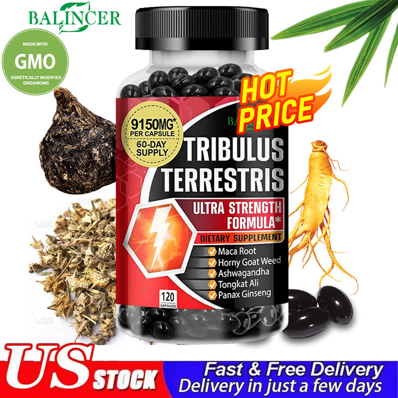 Male Enhancer - Tribulus, Maca Root, Ginseng 9150mg - Muscle Health