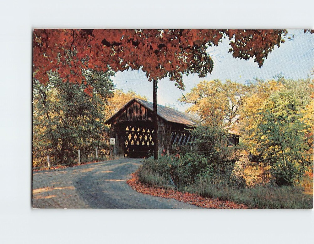 Postcard Covered Bridge Ashuelot River Winchester New Hampshire USA