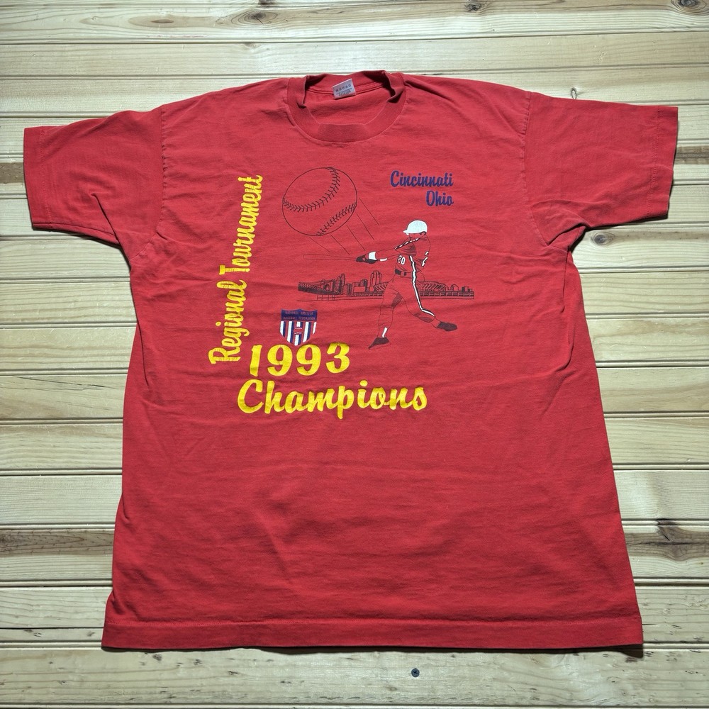 Vintage 90s Cincinnati Ameteur Baseball  Federation 1993 Champs Shirt Size XL
