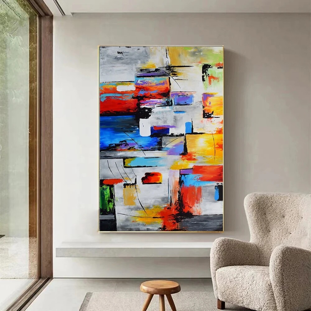 Handmade Abstract Color Painting Texture Canvas Painting Modern Abstract Wall