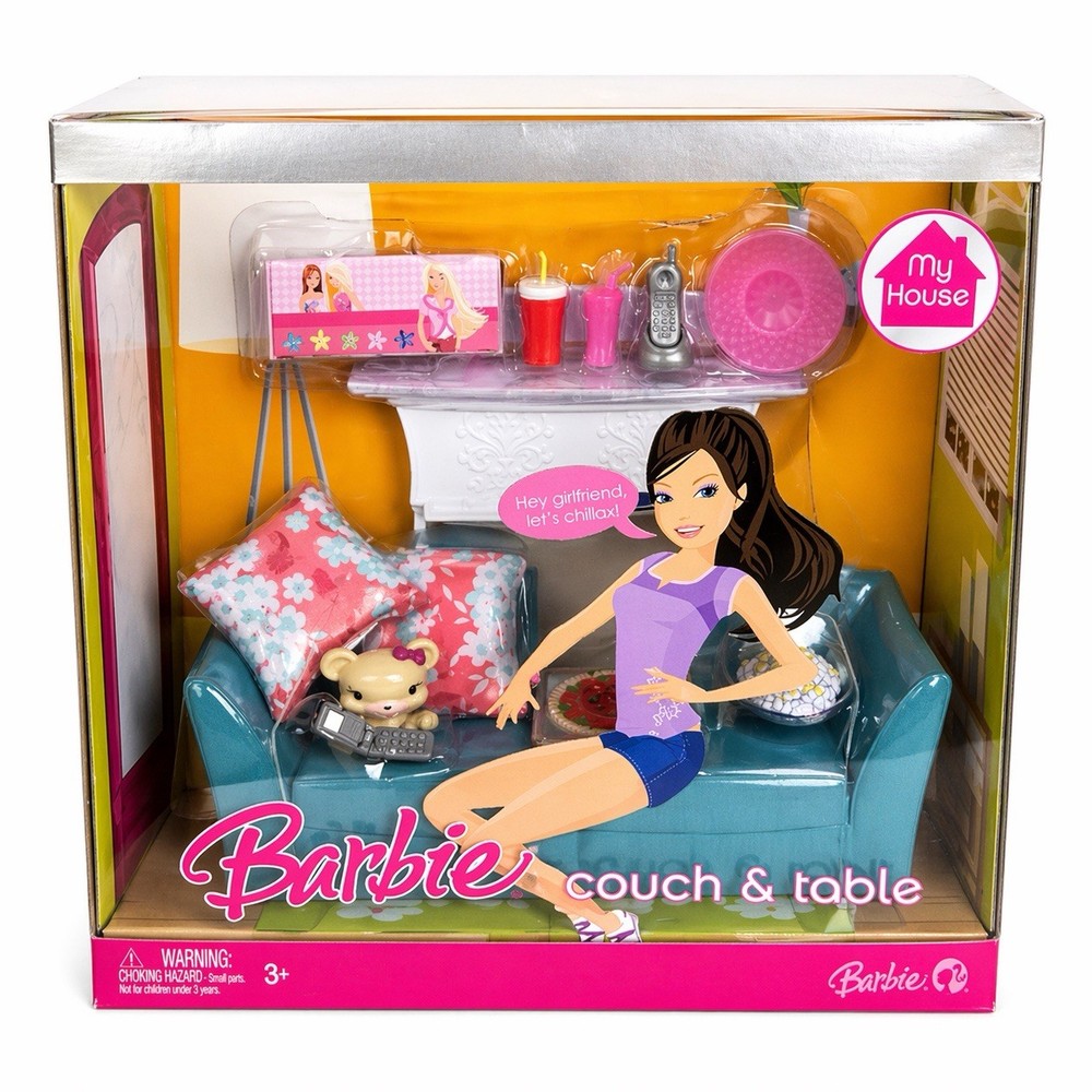 Barbie My House Couch & Table Playset NIB Mattel Furniture Living Room Set