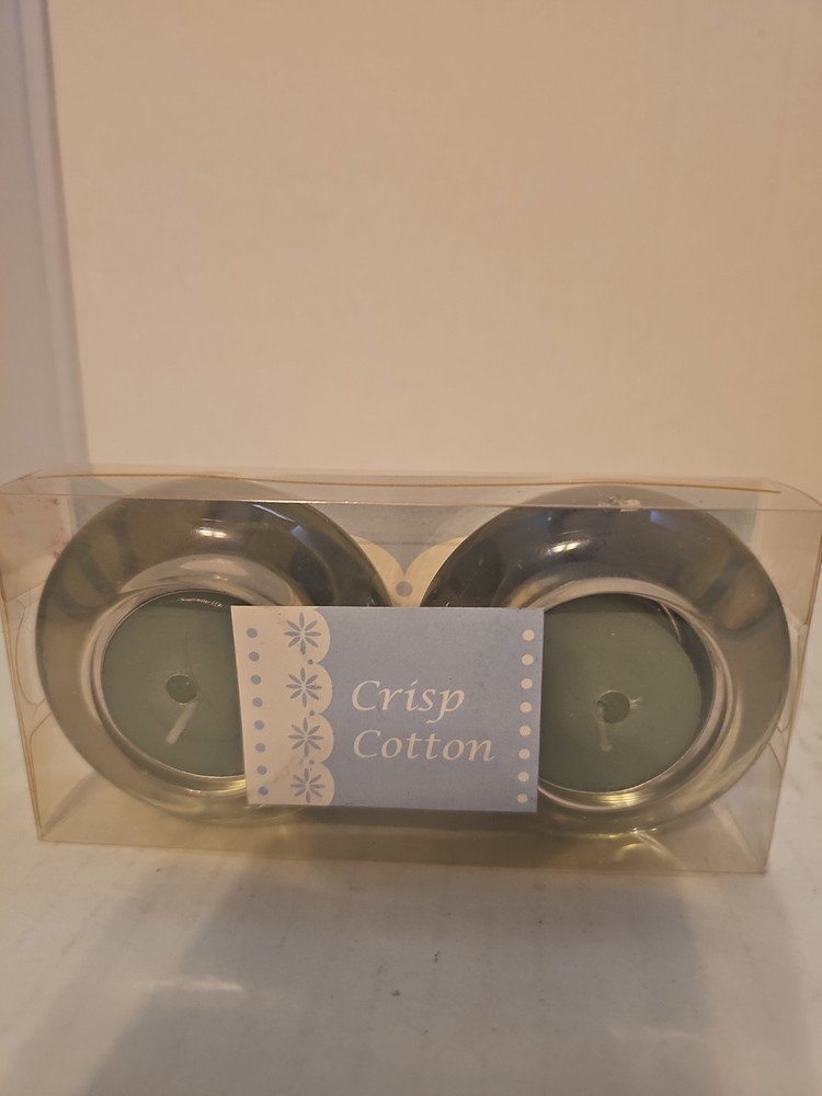 Vintage Set of 2 Clear Glass Tea Light Candle Holders