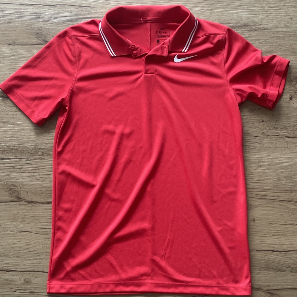 Nike Dri-Fit Red Golf Polo Size Youth Large Excellent Condition