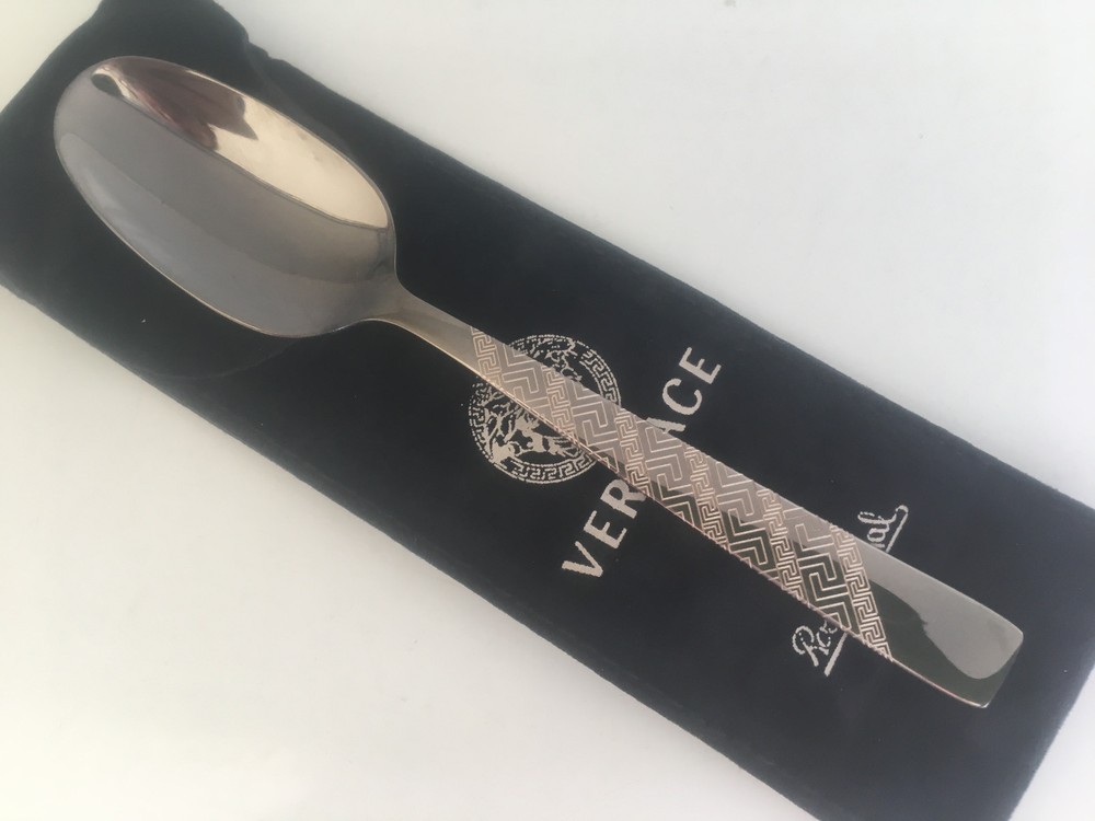 Rosenthal meets VERSACE The Greek Black COFFEE TEA  SPOON  5 1/4 Inch Löffel