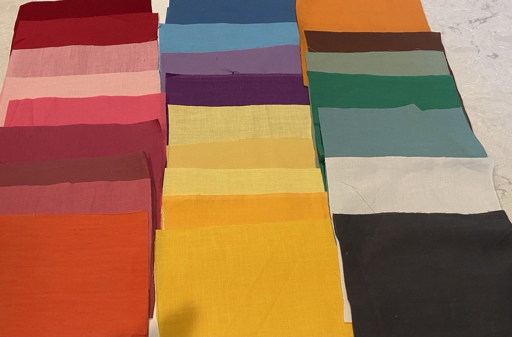 Vintage 1930s-40s Cotton Percale Fabric Squares 6 Inch Lot of 25 for Quilting