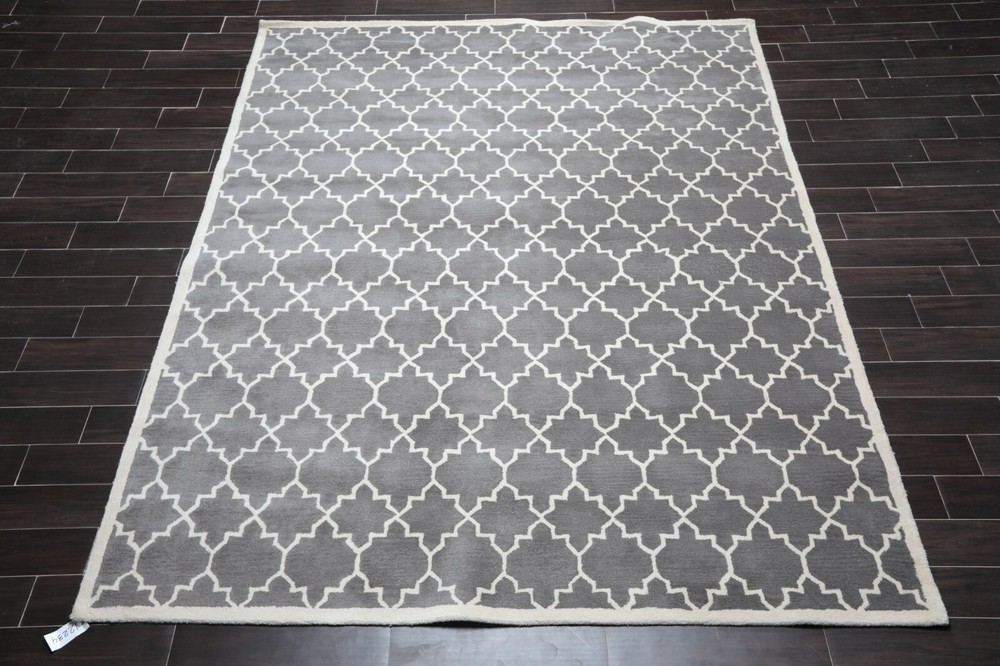 8' x 10' Handmade 100% Wool Designer Contemporary Oriental Area rug 8x10 Gray