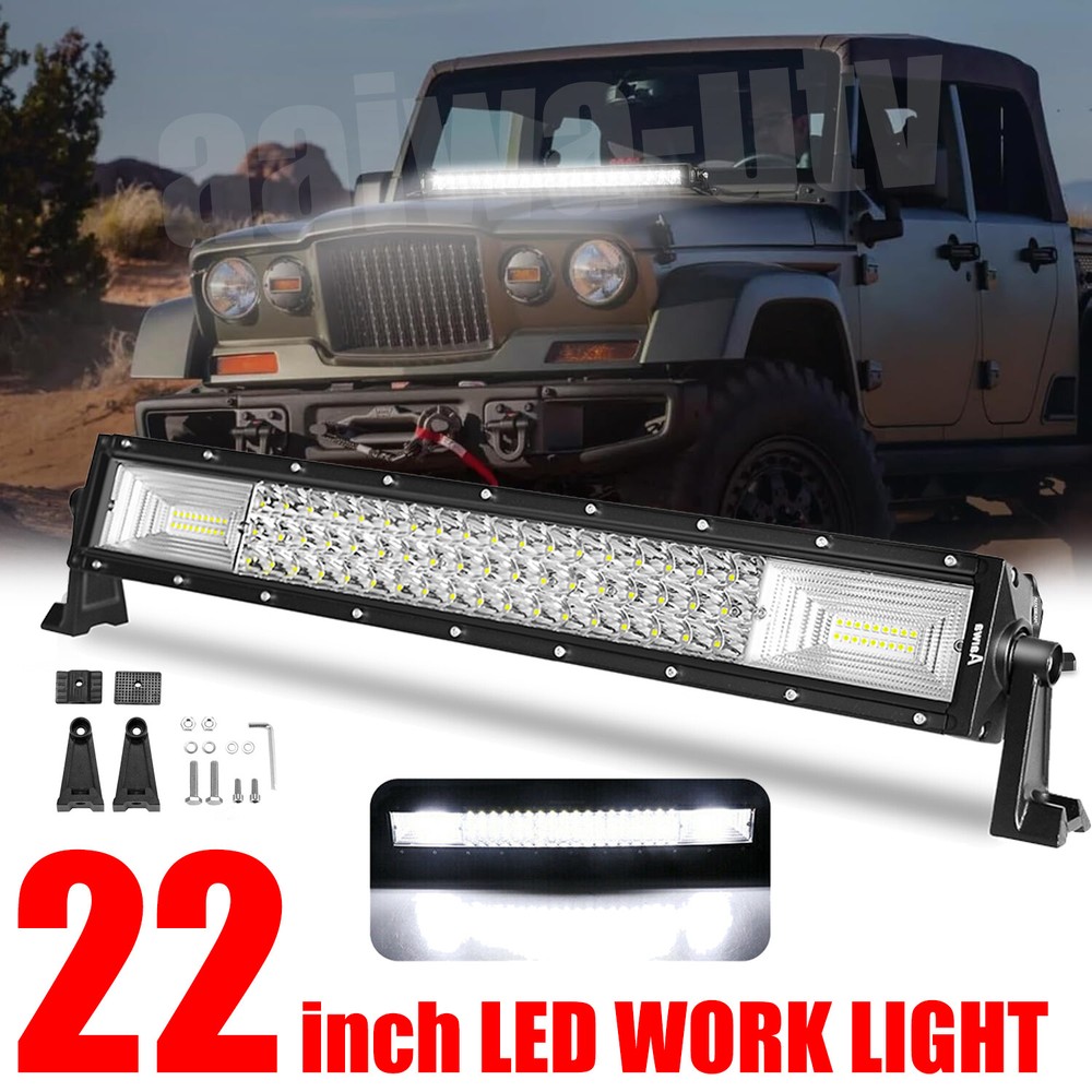 22inch Tri-Row 300W LED WORK LIGHT BAR SPOT/FLOOD COMBO TRUCK OFFROAD 24'' SUV