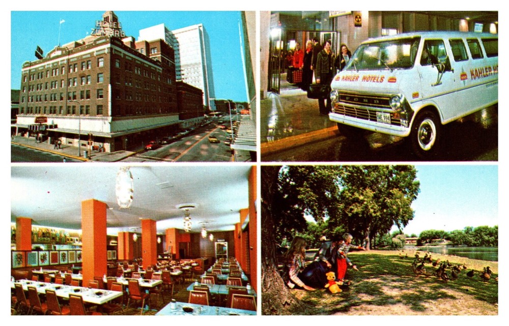 Rochester MN Kahler Zumbro Hotel Multi-View Chrome Postcard