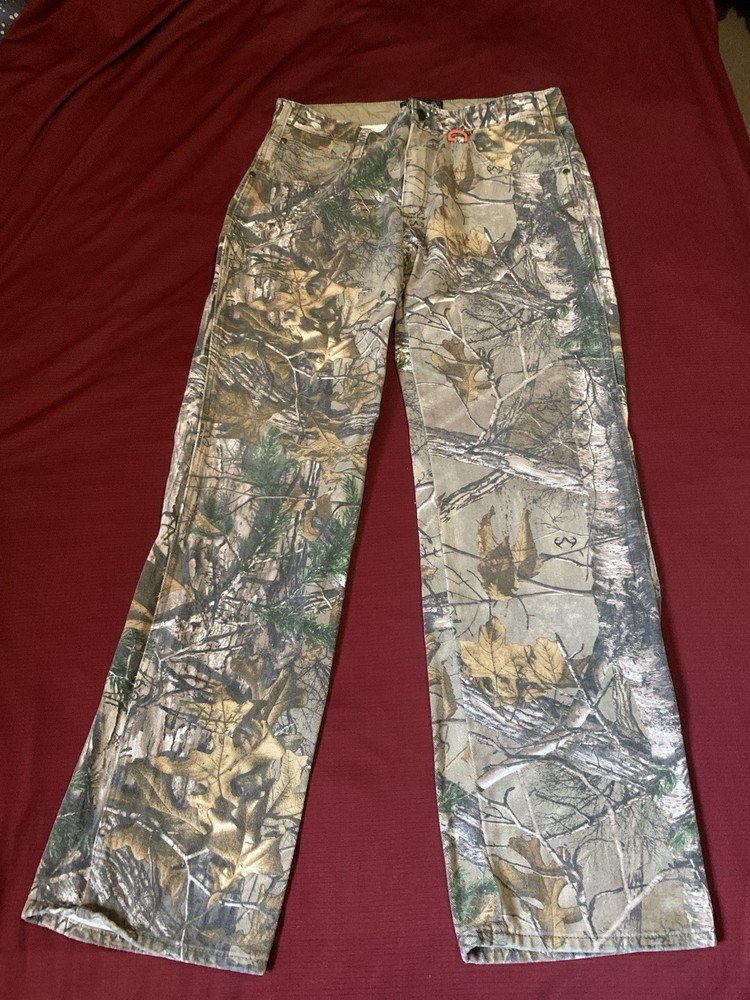 Realtree Brown Camo Canvas Work Pants Men 34x34 Y2K Style