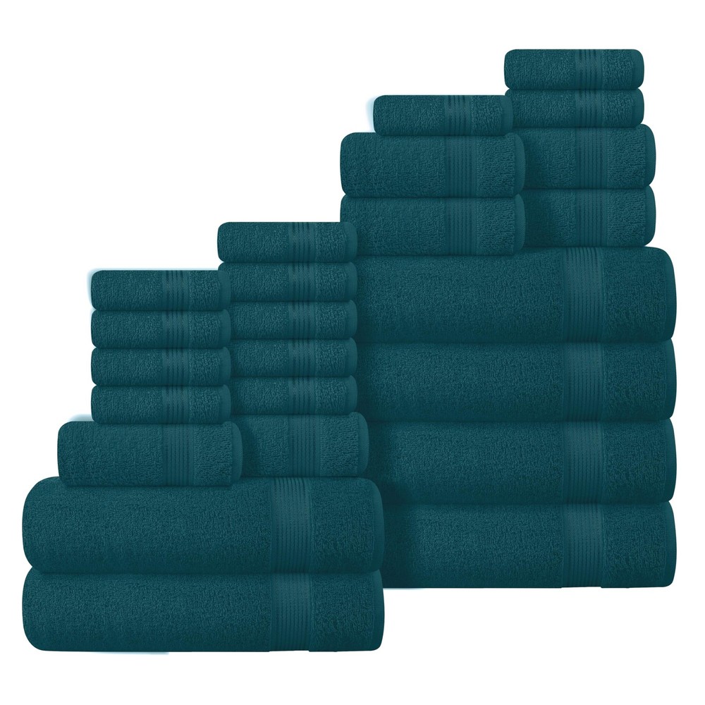 6-Piece 100% Cotton Bath Towel Set with Hand Towels & Washcloths