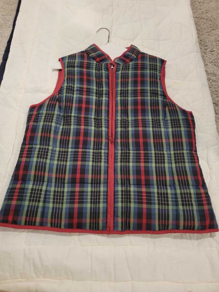 Pendleton Down Feather Plaid Quilted Puffer Vest Womens Size L Sleeveless Jacket