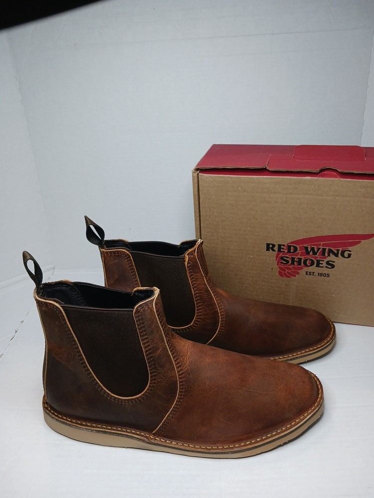 Red Wing Mens Size 12 D Classic Chelsea Copper Leather Soft Toe Boots