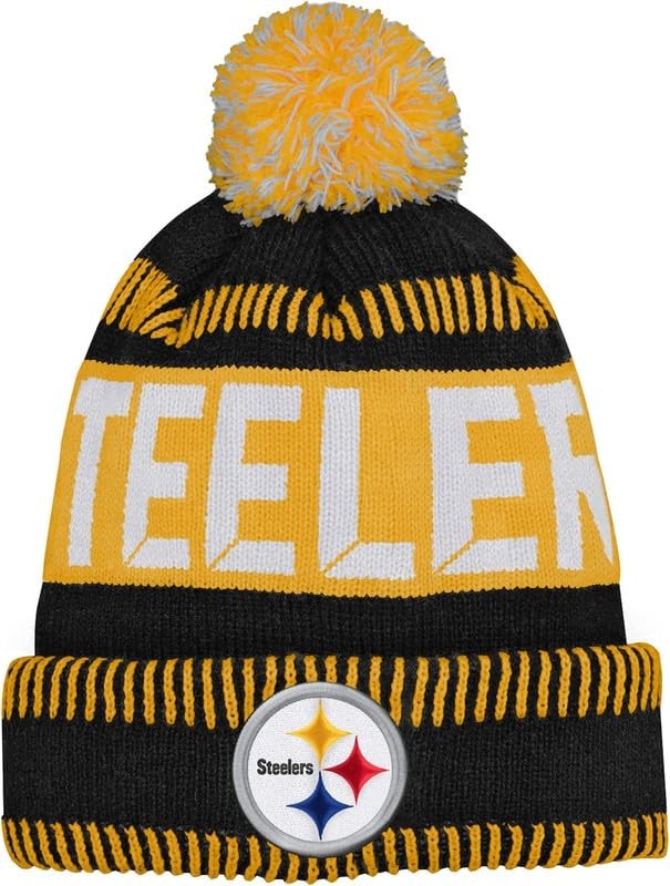 NFL Youth Tech Knit Beanie Team Color Logo Official 8-20