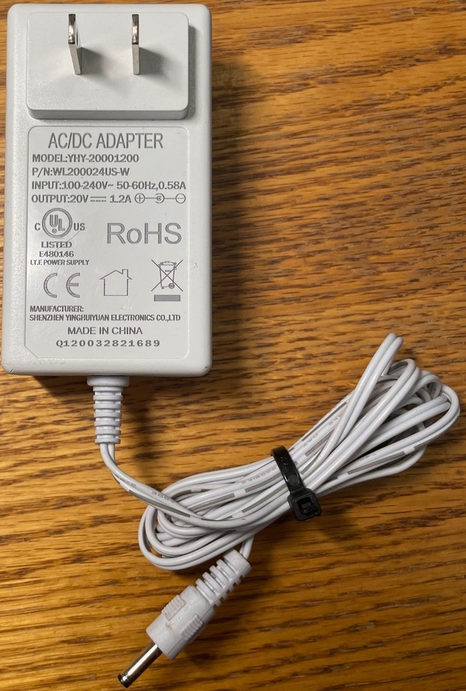 AC/DC Adapter YHY-20001200 Power Supply Input of 100-240V~50-60Hz, 0.58A