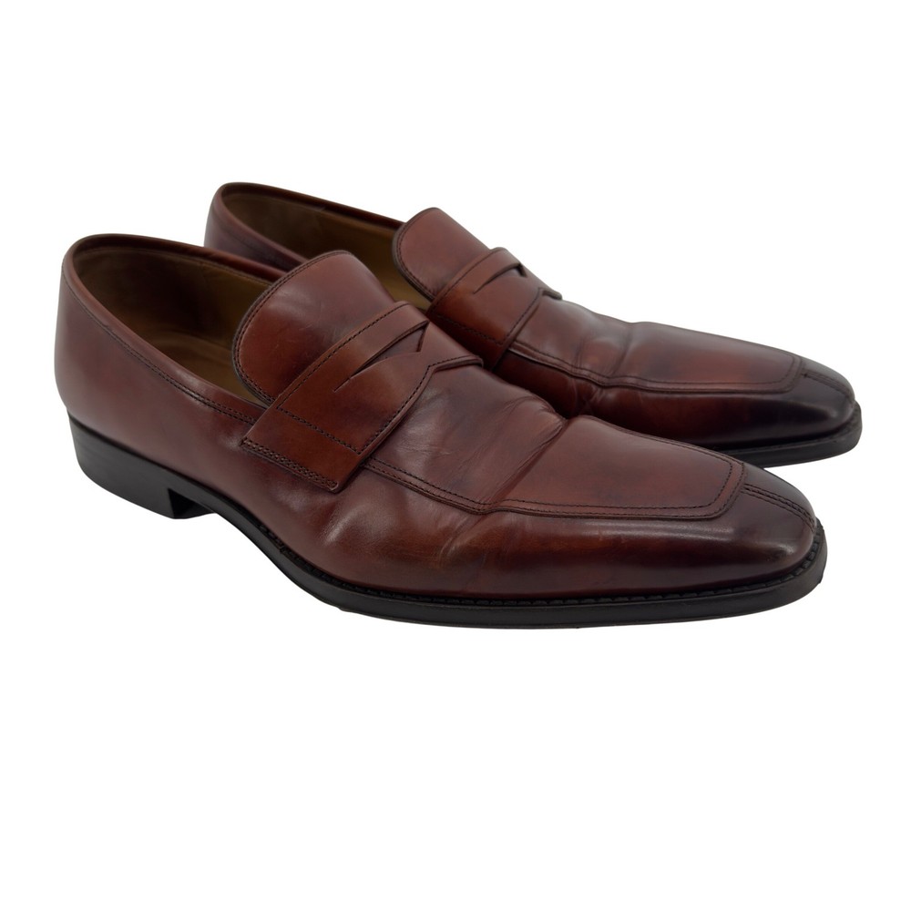 Magnanni Men's Penny Loafer Dress Shoes Leather Brown Size 10 M