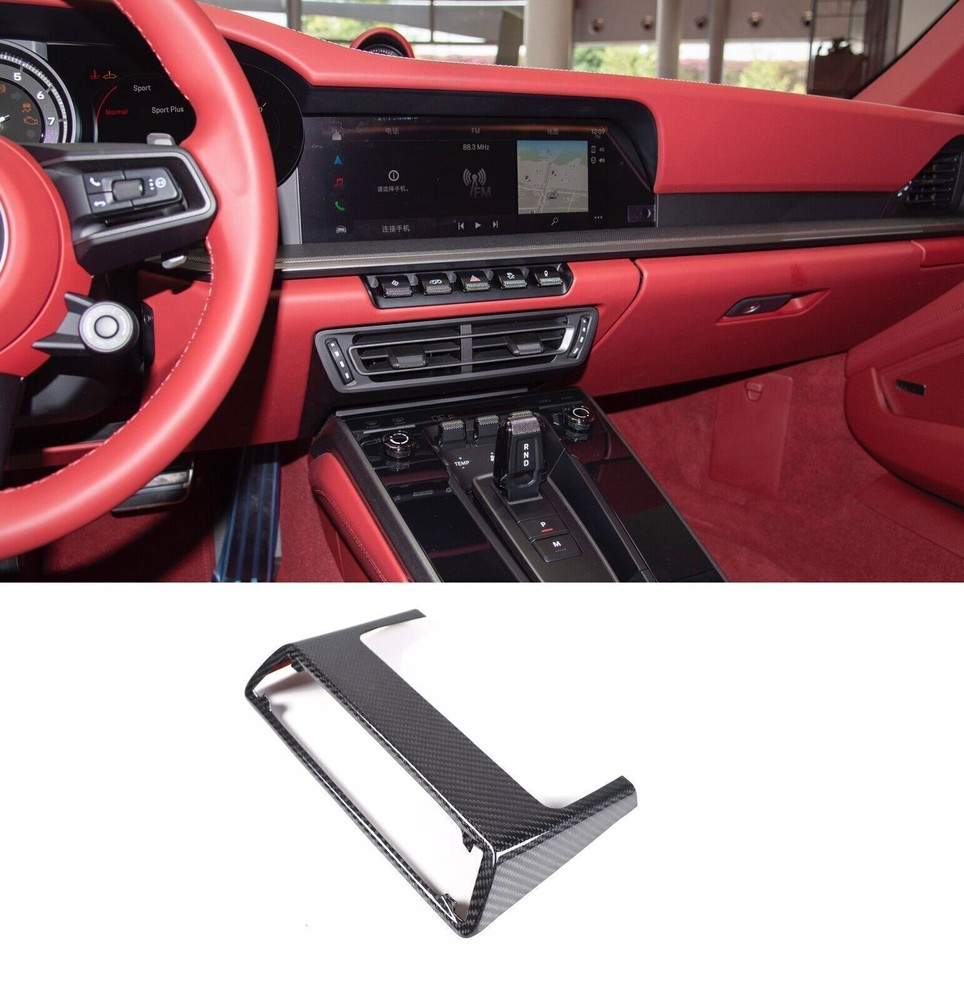 Dry Carbon Fiber Center Console Air Vent Cover Trim For Porsche 911 992 2019 UP