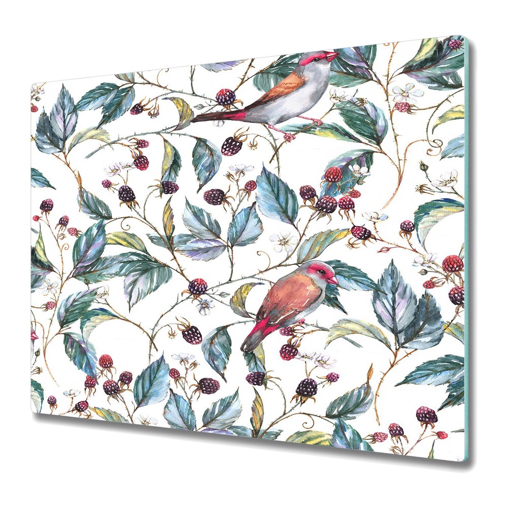 Glass Worktop Saver Kitchen Vintage Birds Birds On Branch Branch 60x52