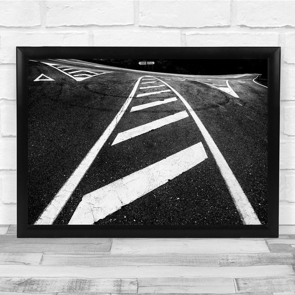 Street Road Way Black & White Abstract Contrast Wall Art Print