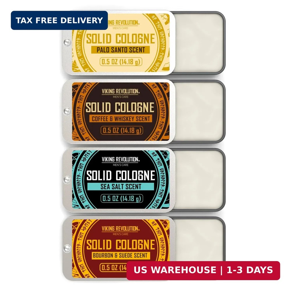 Viking Revolution 4 Pack Solid Cologne for Men - Men's Cologne Gift Set Includin