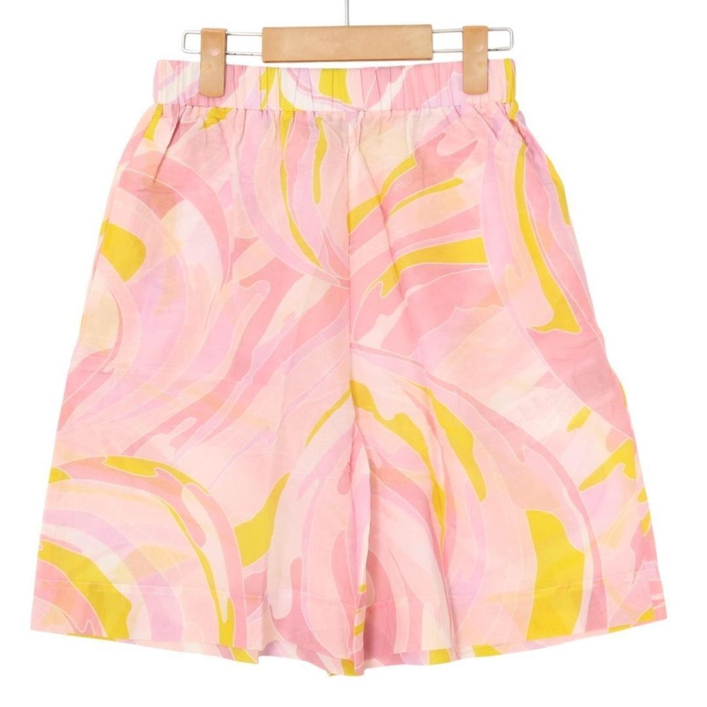 EMILIO PUCCI Pink and Yellow Knee Length Skirt Size S All Over Print from Japan