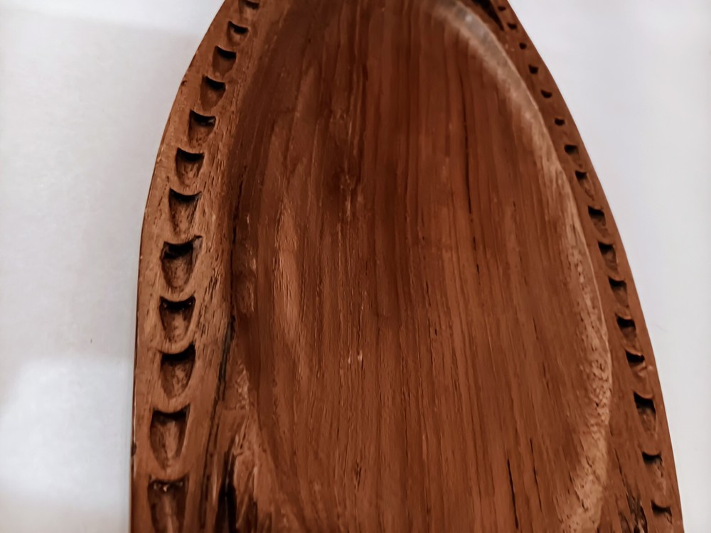 Wooden Vintage Hand Carved Tray Old Thai Restaurant Food Serving