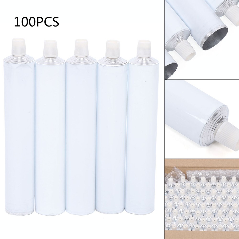 100 Pcs 100ml Empty Unsealed Toothpaste Tubes Needle Cap Full Box Aluminum USA
