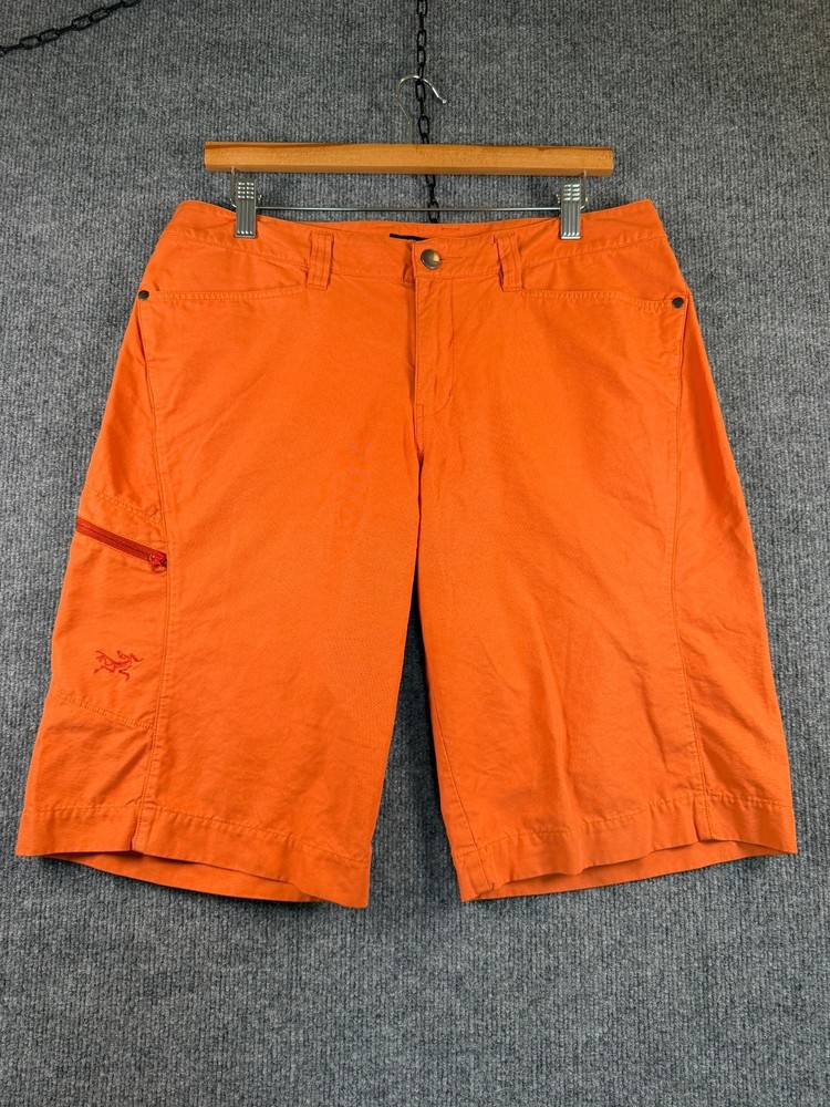 Arc'teryx Shorts Womens Parapet Long Hiking Cargo Lightweight Size 10 Orange