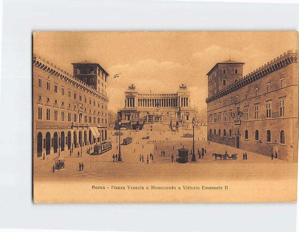 Postcard Piazza Venezia e Monumento a Vittoria Emanuele II Rome Italy