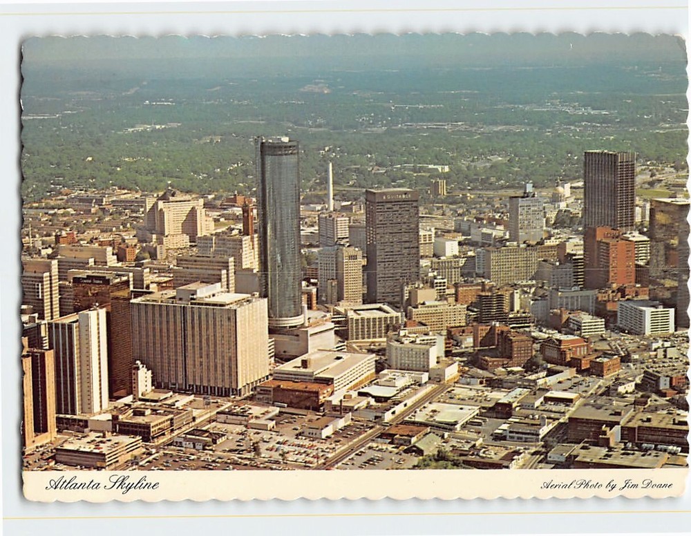 Postcard Aerial View City Skyline Atlanta Georgia USA