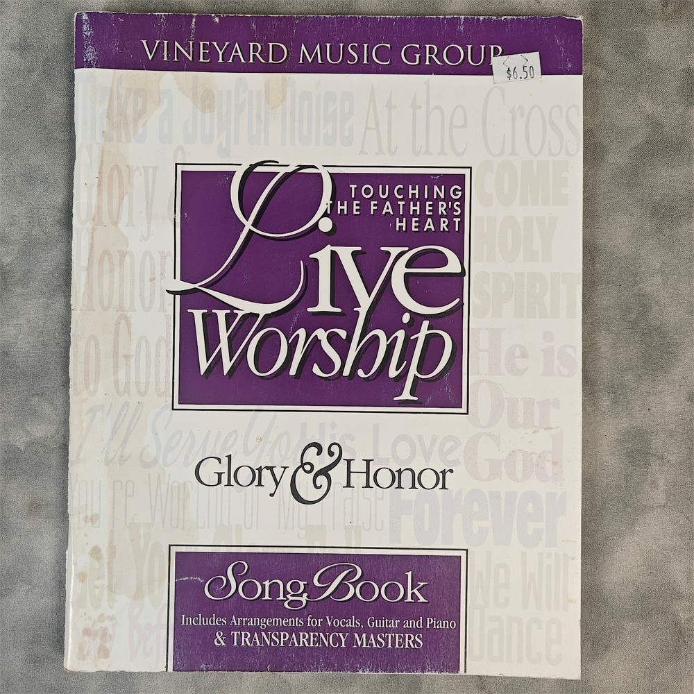 1995 Vineyard Live Worship Glory & Honor Songbook Piano Guitar Vocal Vintage OOP