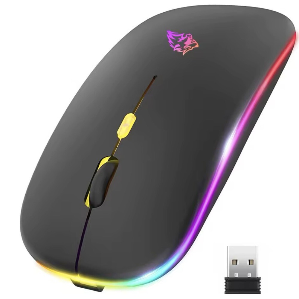 Dual-Mode Bluetooth 2.4GHz Wireless RGB Ergonomic Rechargeable Mouse