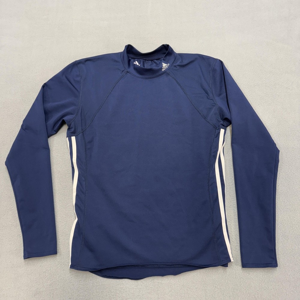 Adidas Climacool Shirt Mens XL Blue Long Sleeve Mock Neck Athletic Top Training