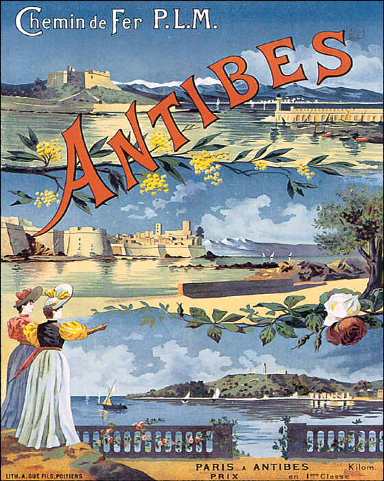 Poster Antibes Resort French Riviera France Summer Travel Vintage Repro Free S/H