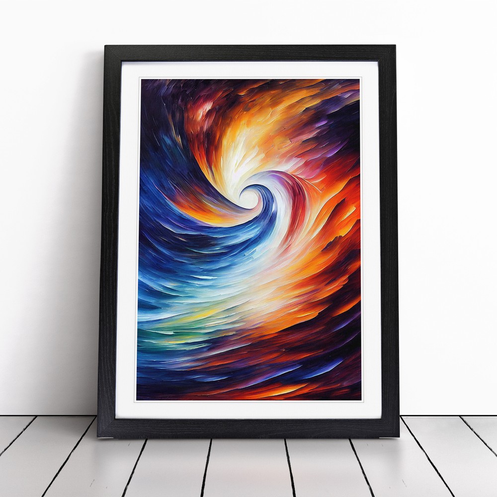 Ocean Wave Abstract No.2 Wall Art Print Framed Canvas Picture Poster Decor