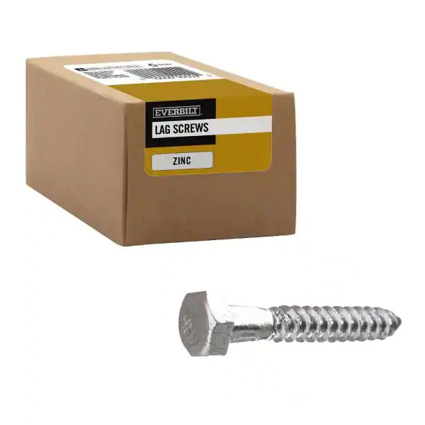 50-Pack 5/16 x 2-1/2 Inch Zinc Plated Hex Lag Bolts by EVERBILT 506265