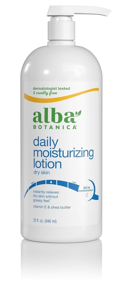 Alba Botanica 32oz Lotion for Dry Skin Enriched with Vitamin E and Shea Butter