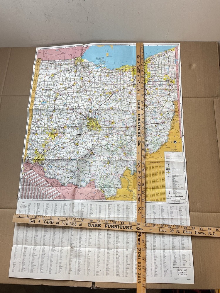 1987 Ohio Official Highway Map Travel Road Map M89